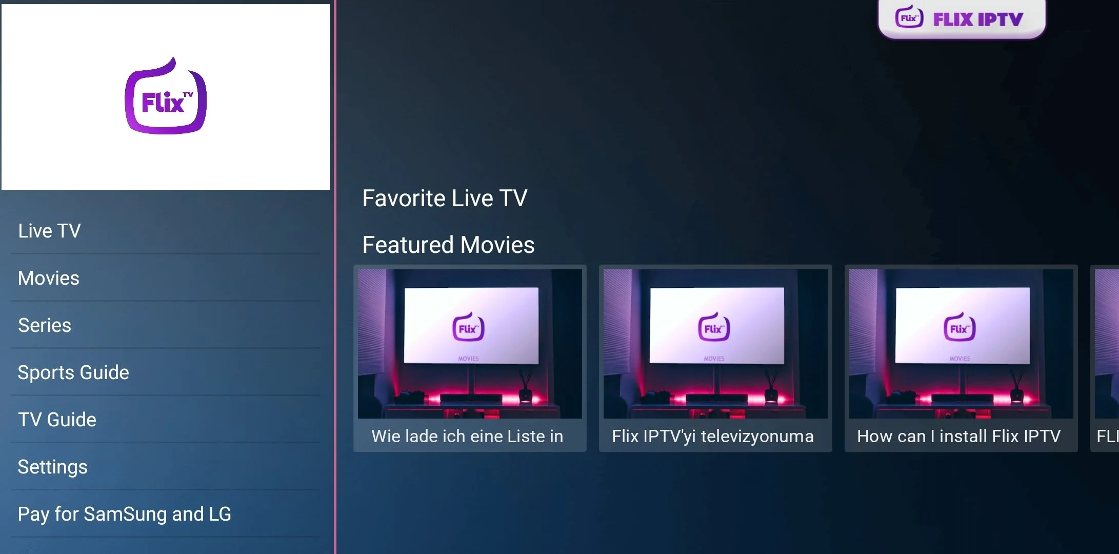Flix IPTV Interface