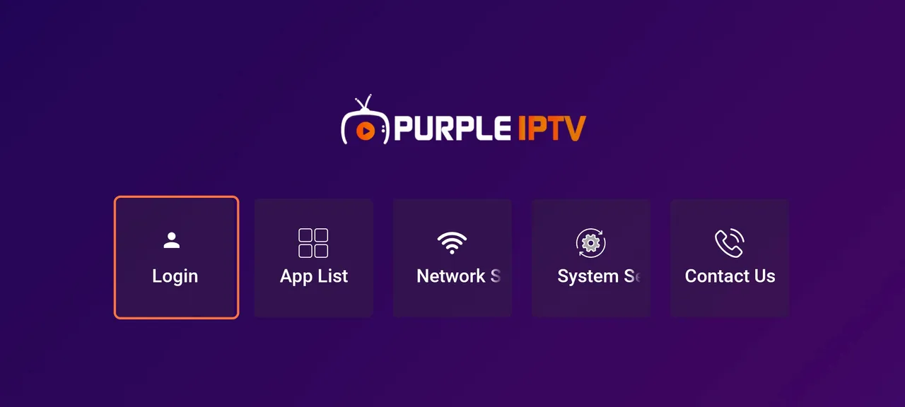 Purple IPTV Player Interface