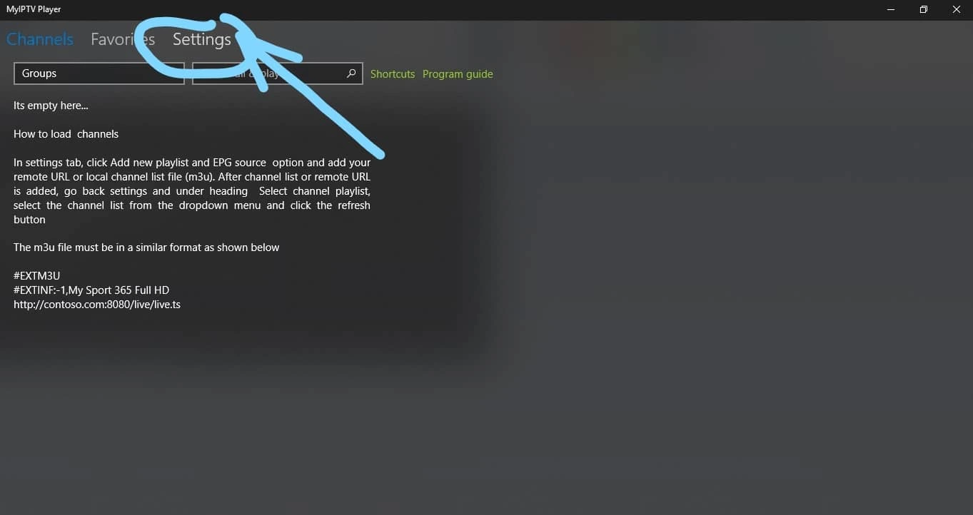 MyIPTV Player Settings Menu