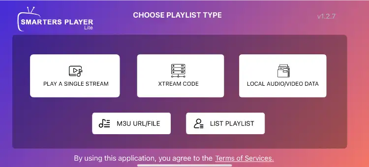 Smarters Lite Login Screen