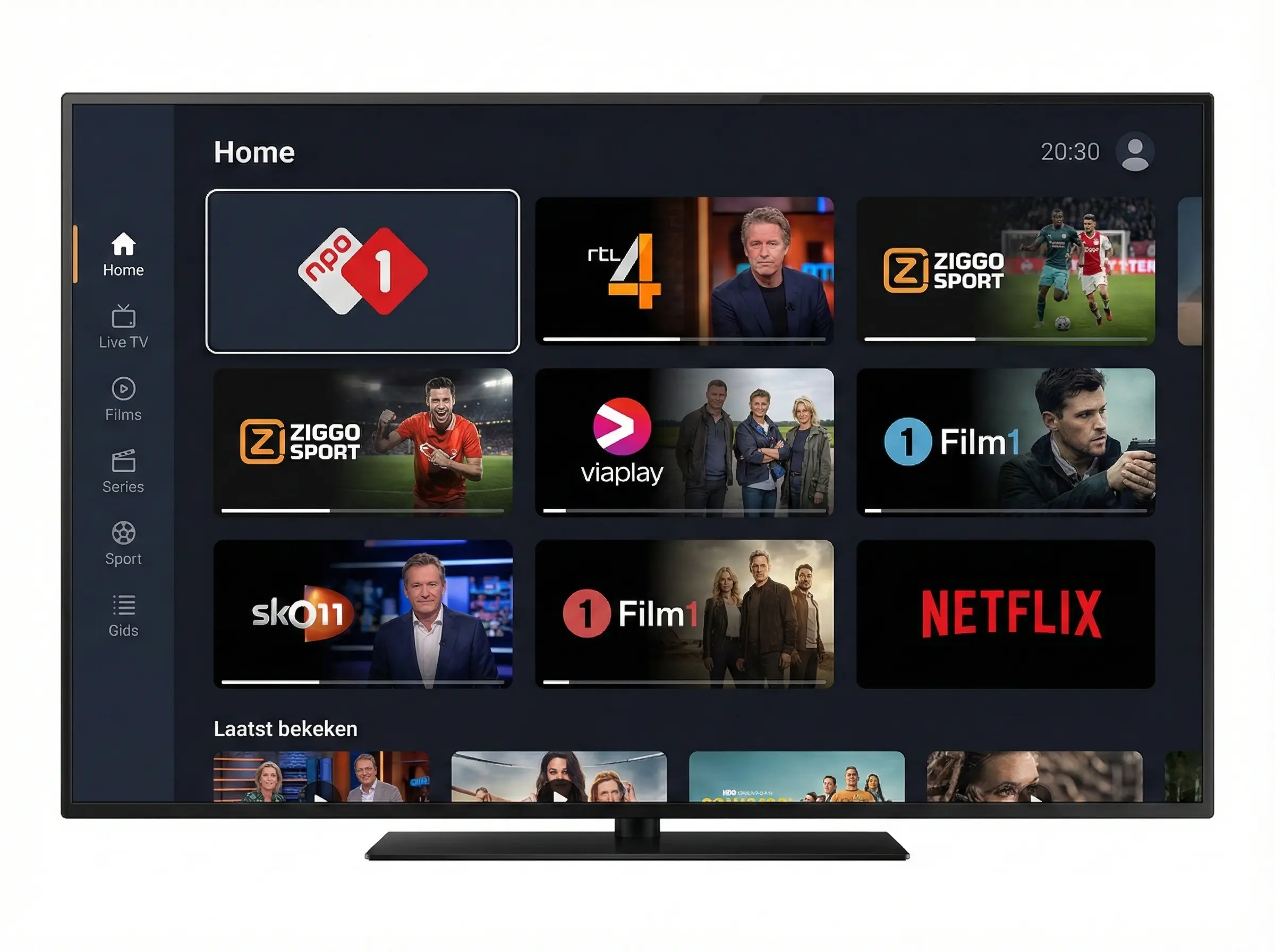 IPTV Totaal Interface op scherm